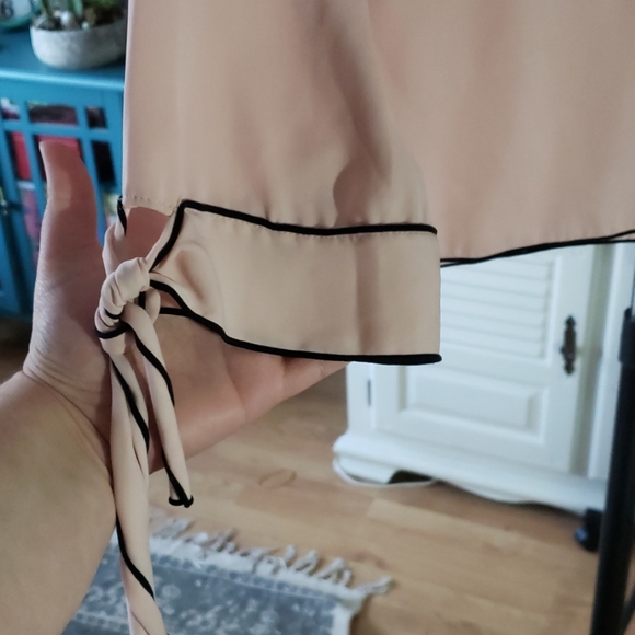 Blush Zara top with black trim - Picture 2 of 3